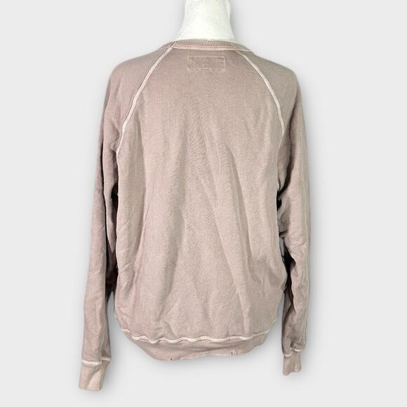 The Great. The College Sweatshirt Women's 0 Soft Lilac Long Sleeve Distressed - Picture 5 of 12